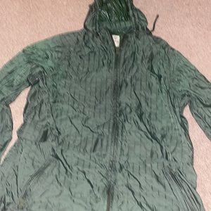 Forest green rain proof windbreaker